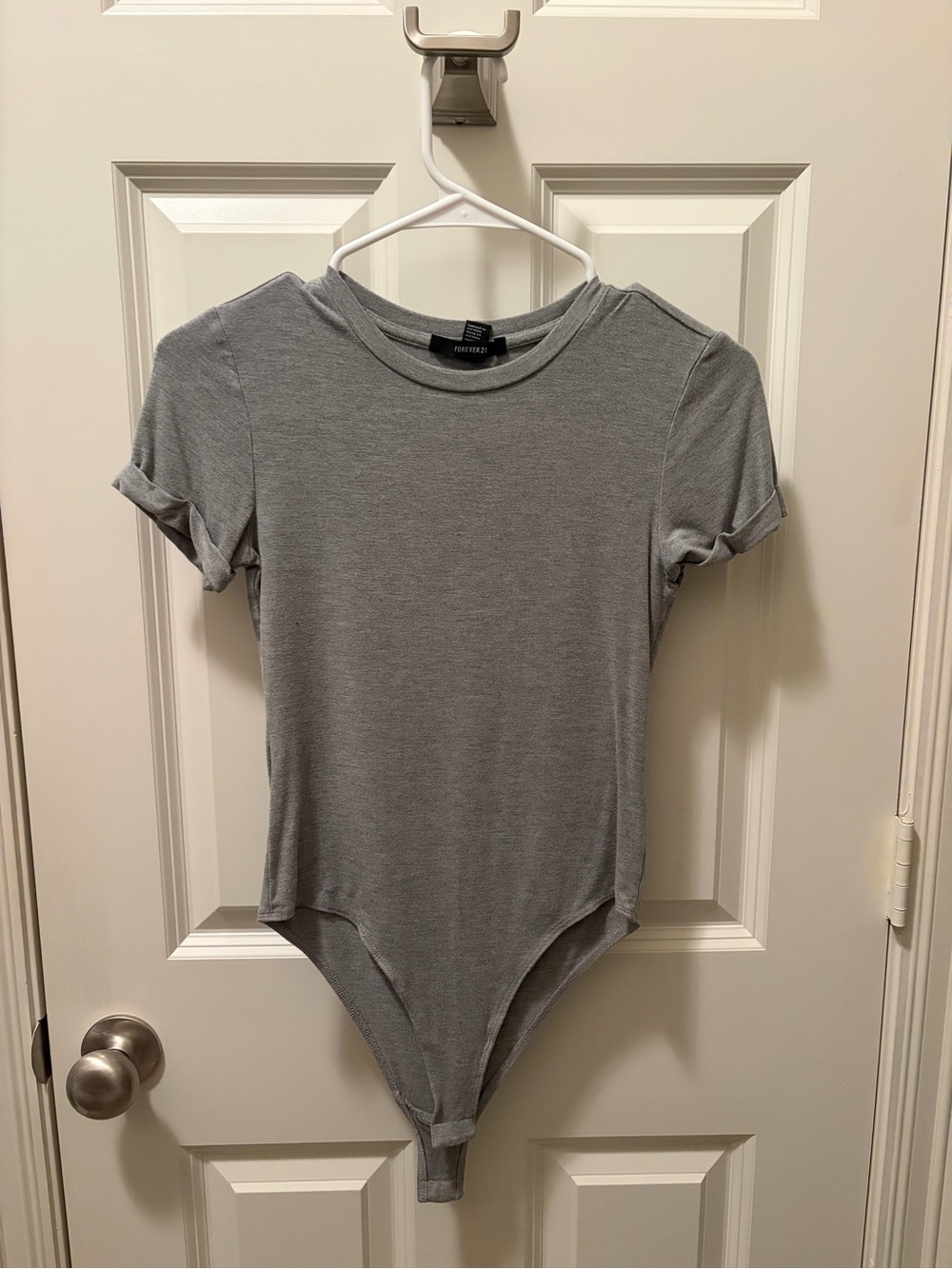 Forever 21 Gray Crewneck Bodysuit